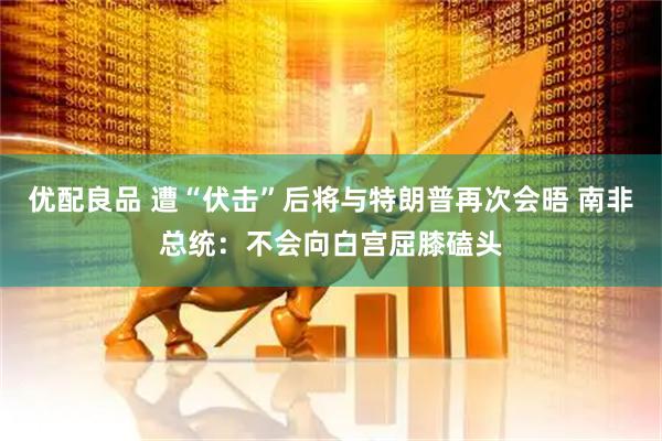 优配良品 遭“伏击”后将与特朗普再次会晤 南非总统：不会向白宫屈膝磕头